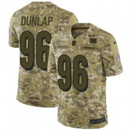 Cincinnati Bengals #96 Carlos Dunlap Camo Youth Stitched NFL Limited 2018 Salute to Service Jersey