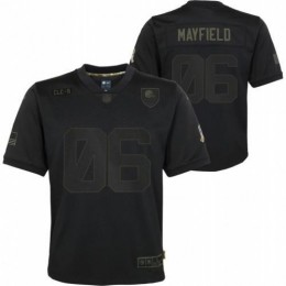 Cleveland Cleveland Browns #6 Baker Mayfield Youth 2020 Salute to Service Game Jersey Black Youth