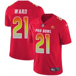 Browns #21 Denzel Ward Red Youth Stitched NFL Limited AFC 2019 Pro Bowl Jersey