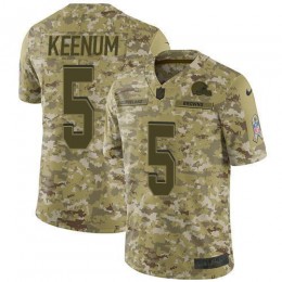 Cleveland Browns #5 Case Keenum Camo Youth Stitched NFL Limited 2018 Salute To Service Jersey