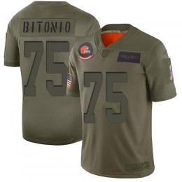 Cleveland Browns #75 Joel Bitonio Camo Youth Stitched NFL Limited 2019 Salute to Service Jersey