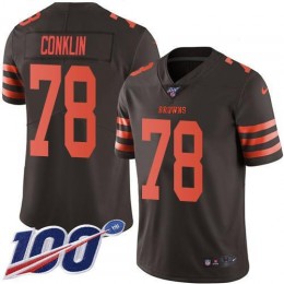 Cleveland Browns #78 Jack Conklin Brown Youth Stitched NFL Limited Rush 100th Season Jersey