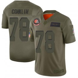 Cleveland Browns #78 Jack Conklin Camo Youth Stitched NFL Limited 2019 Salute to Service Jersey