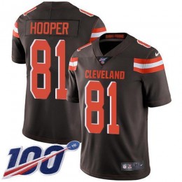 Cleveland Browns #81 Austin Hooper Brown Team Color Youth Stitched NFL 100th Season Vapor Untouchable Limited Jersey