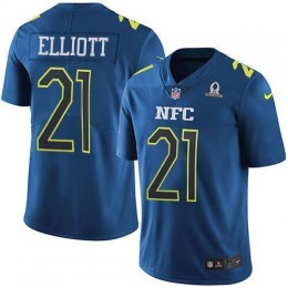 Cowboys #21 Ezekiel Elliott Navy Youth Stitched NFL Limited NFC 2017 Pro Bowl Jersey