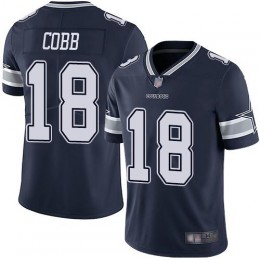 Dallas Cowboys #18 Randall Cobb Navy Blue Team Color Youth Stitched NFL Vapor Untouchable Limited Jersey