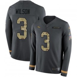 Broncos #3 Russell Wilson Anthracite Salute To Service Youth Stitched NFL Limited Therma Long Sleeve Jersey