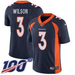 Broncos #3 Russell Wilson Navy Blue Alternate Youth Stitched NFL 100th Season Vapor Untouchable Limited Jersey