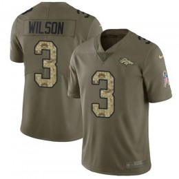 Broncos #3 Russell Wilson Olive/Camo Youth Stitched NFL Limited 2017 Salute To Service Jersey