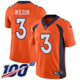 Broncos #3 Russell Wilson Orange Team Color Youth Stitched NFL 100th Season Vapor Untouchable Limited Jersey