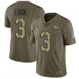Denver Broncos #3 Drew Lock Olive/Camo Youth Stitched NFL Limited 2017 Salute to Service Jersey