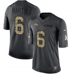 Denver Broncos #6 Sam Martin Black Youth Stitched NFL Limited 2016 Salute to Service Jersey