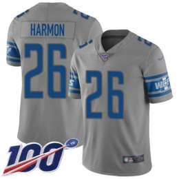 Detroit Lions #26 Duron Harmon Gray Youth Stitched NFL Limited Inverted Legend 100th Season Jersey