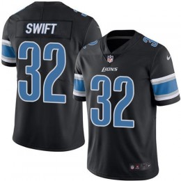 Detroit Lions #32 D’Andre Swift Black Youth Stitched NFL Limited Rush Jersey