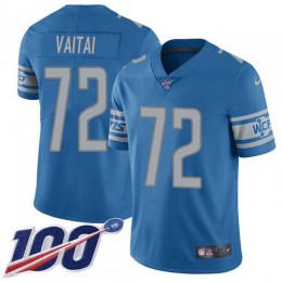 Detroit Lions #72 Halapoulivaati Vaitai Blue Team Color Youth Stitched NFL 100th Season Vapor Untouchable Limited Jersey