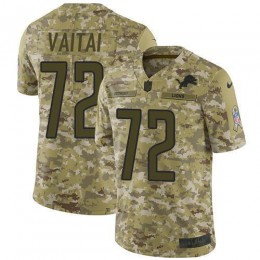 Detroit Lions #72 Halapoulivaati Vaitai Camo Youth Stitched NFL Limited 2018 Salute To Service Jersey