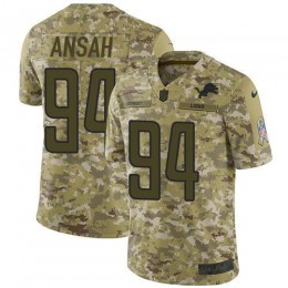 Detroit Lions #94 Ziggy Ansah Camo Youth Stitched NFL Limited 2018 Salute to Service Jersey