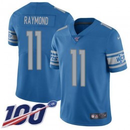 Lions #11 Kalif Raymond Blue Team Color Youth Stitched NFL 100th Season Vapor Untouchable Limited Jersey