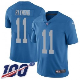 Lions #11 Kalif Raymond Blue Throwback Youth Stitched NFL 100th Season Vapor Untouchable Limited Jersey