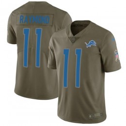 Lions #11 Kalif Raymond Olive Youth Stitched NFL Limited 2017 Salute To Service Jersey