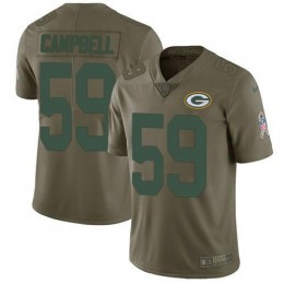 Green Bay Packers #59 De’Vondre Campbell Olive Youth Stitched NFL Limited 2017 Salute To Service Jersey