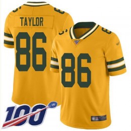 Green Bay Packers #86 Malik Taylor Gold Youth Stitched NFL Limited Inverted Legend 100th Season Jersey