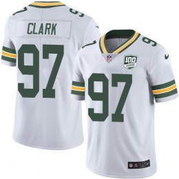 Green Bay Packers #97 Kenny Clark White Youth 100th Season Stitched NFL Vapor Untouchable Limited Jersey