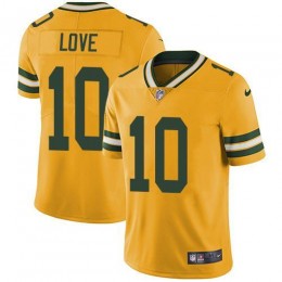 Packers #10 Jordan Love Yellow Youth Stitched NFL Limited Rush Jersey