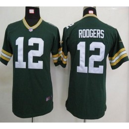 Packers #12 Aaron Rodgers Green Team Color Youth Stitched NFL Elite Jersey