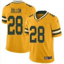 Packers #28 AJ Dillon Gold Youth Stitched NFL Limited Inverted Legend Jersey
