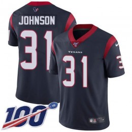 Houston Texans #31 David Johnson Navy Blue Team Color Youth Stitched NFL 100th Season Vapor Untouchable Limited Jersey