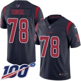 Houston Texans #78 Laremy Tunsil Navy Blue Youth Stitched NFL Limited Rush 100th Season Jersey