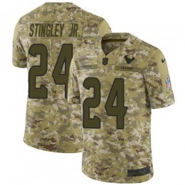 Texans #24 Derek Stingley Jr. Camo Youth Stitched NFL Limited 2018 Salute To Service Jersey