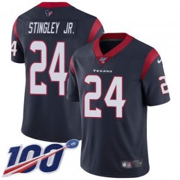 Texans #24 Derek Stingley Jr. Navy Blue Team Color Youth Stitched NFL 100th Season Vapor Untouchable Limited Jersey