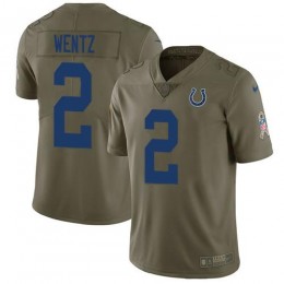 Indianapolis Indianapolis Colts #2 Carson Wentz Olive Youth Stitched NFL Limited 2017 Salute To Service Jersey