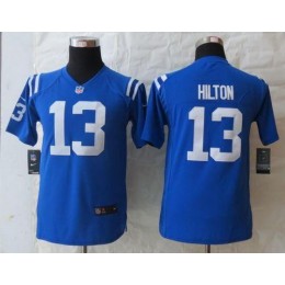 Colts #13 T.Y. Hilton Royal Blue Team Color Youth Stitched NFL Elite Jersey
