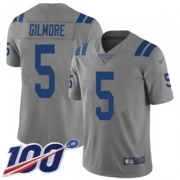 Colts #5 Stephon Gilmore Gray Youth Stitched NFL Limited Inverted Legend 100th Season Jersey