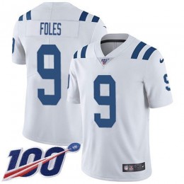 Colts #9 Nick Foles White Youth Stitched NFL 100th Season Vapor Limited Jersey