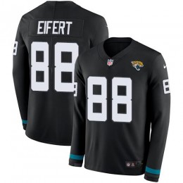 Jacksonville Jaguars #88 Tyler Eifert Black Team Color Youth Stitched NFL Limited Therma Long Sleeve Jersey
