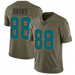 Jacksonville Jaguars #88 Tyler Eifert Olive Youth Stitched NFL Limited 2017 Salute To Service Jersey
