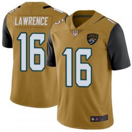 Jaguars #16 Trevor Lawrence Gold Youth Stitched NFL Limited Rush Jersey