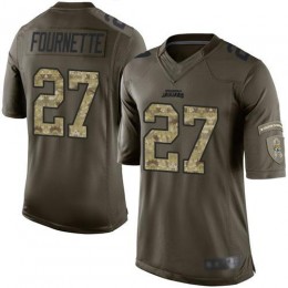 Jaguars #27 Leonard Fournette Green Youth Stitched NFL Limited 2015 Salute To Service Jersey