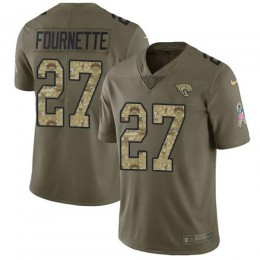 Jaguars #27 Leonard Fournette Olive/Camo Youth Stitched NFL Limited 2017 Salute To Service Jersey