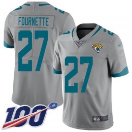 Jaguars #27 Leonard Fournette Silver Youth Stitched NFL Limited Inverted Legend 100th Season Jersey
