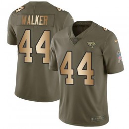 Jaguars #44 Travon Walker Olive/Gold Youth Stitched NFL Limited 2017 Salute To Service Jersey