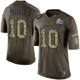 Chiefs #10 Isiah Pacheco Green Super Bowl LVII Patch Youth Stitched NFL Limited 2015 Salute To Service Jersey