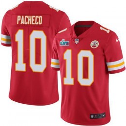 Chiefs #10 Isiah Pacheco Red Team Color Super Bowl LVII Patch Youth Stitched NFL Vapor Untouchable Limited Jersey