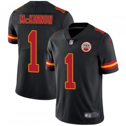 Chiefs #1 Jerick McKinnon Black Youth Stitched NFL Limited Rush Jersey