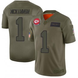 Chiefs #1 Jerick McKinnon Camo Youth Stitched NFL Limited 2019 Salute To Service Jersey
