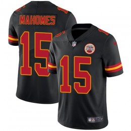 Chiefs #15 Patrick Mahomes Black Youth Stitched NFL Limited Rush Jersey
